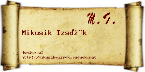 Mikusik Izsák névjegykártya